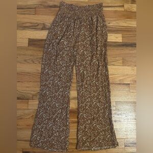 Paper Crane Brown Paisley Wide Leg Pants